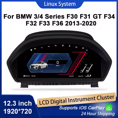 12.3"Cluster Digital Dashboard For BMW F30 F31 GT-F34 F32 F33 F36 2013-2020 Odometer, Speedometer, i