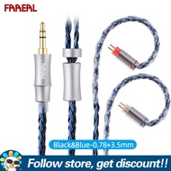 Faaeal cáp tai nghe 16-Strand OFC mạ bạc nâng cấp Cáp 3.5/4.4mm phích cắm thẳng qdc/2pin-0. 78mm kết