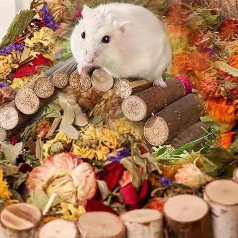 Dwarf Hamster Bedding Flower Habitat Decoration For Small Pets Natural Dried Flowers Odor Control Ha