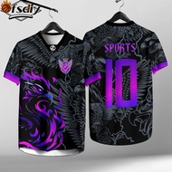 [OFSDIY] เสื้อฟุตบอลเบอร์ 10 สำหรับ ผู้ชาย เสื้อสไตล์ Dazzle เสื้อยืดกีฬากลางแจ้ง เสื้อยืดคอวีสำหรับ