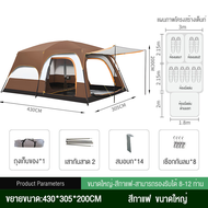 Habitat Camp เต็นท์กันน้ำ เต็นท์ตั้งแคมป์ เต็นท์ปิคนิค เต็นท์ขนาดใหญ่พิเศษ สามารถรองรับได้ 12 คน 2 ห