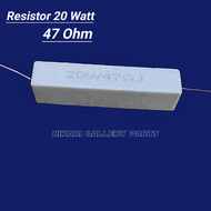 RESISTOR 20W 47 OHM Asli ROHS / Resistor Kapur 47 ohm 20 watt / R kapur 20 watt 47ohm 47R 20w