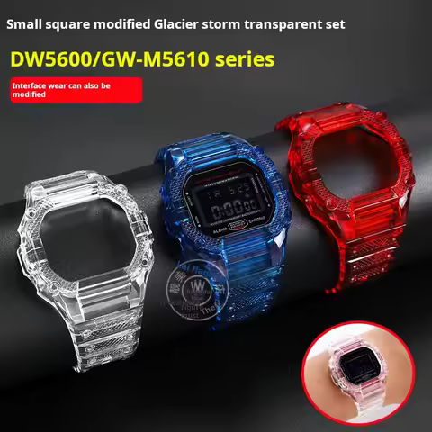 Transparent color 5600 Resin watchband For Casio G-SHOCK DW5600 5610 GW-B5600 GW-M5610 One-piece sil