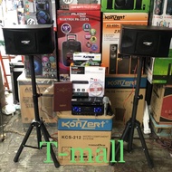 Konzert Original KCS-212 Karaoke Amplifier and Speaker KCS212 Amplifier Speaker with FM Bluetooth/USB/SD amplifier The Platinum Karaoke Junior Lite KS-5 DVD Player (Black) with 20,000+ songs Free Platinum wired microphone 2 speaker stand.