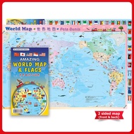 🌏 Amazing World Map & Flags (20” X 30” / 51cm x 76cm)