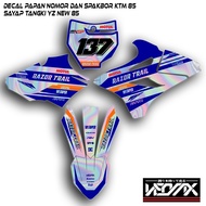 DECAL NUMBER BOARD AND FRONT FENDER AND TANK BODY YZ 85 NEW FREE CUSTOM NAME AND NUMBER HOLOGRAM