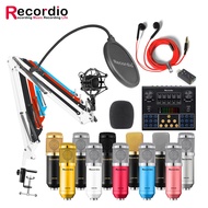 GAM-800C Condenser Microphone V9 Sound Card Set Computer Network K Song Microphone with Sound Card B
