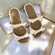 Dép Lê Nữ Phạm Thị Shoes (Nhiễu Xịn) 2 Nhị Nơ Xinh Đệm Dép Cực Êm Đế Cao Cấp Chống Trơn Trượt Mã B09