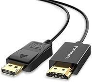 DisplayPort to HDMI Cable 6.6ft/2m, DP 1.2 to HDMI 1.4 Cord, Male Display Port in to Male HDMI Out Converter for Lenovo, HP, ASUS Laptop, PC, Desktop to Monitor, Projector, TV, 4K 30Hz 1080P@60Hz
