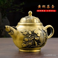 Office Lotus Pure Mouth Pot Crafts Carp Ornaments Small Teapot Pot Gifts Brass Brass Tabletop Creati