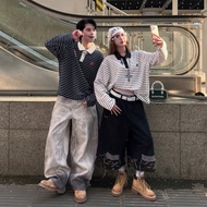 Wash Grunge Super Wide Leg Khaki Jeans at ZooZoo Factory