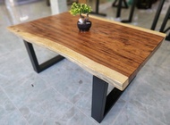 PradooSiam โต๊ะกลาง โต๊ะญี่ปุ่น โต๊ะหน้าโซฟา PS-1297 ขนาด ก40-50xส45xย100ซม. (1ตัว) ท็อปไม้ธรรมชาติ ไม้จริง สำเร็จพร้อมใช้ โต๊ะกาแฟ โต๊ะหน้าทีวี Table DIY