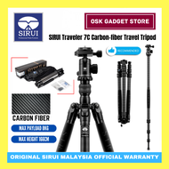 Sirui Traveller 7C Carbon Fiber 4 Section Tripod With E-10 Ball Head | Max Height 166cm | Max Payloa