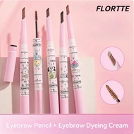 [New] FLORTTE Eyebrow Dyeing Pencil Eyebrow Dyeing Cream Double-Headed Wild Eyebrow Eyebrow Cream Lo