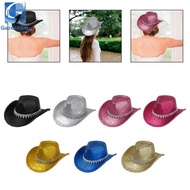 [Gazechimp] Cowboy Hat Glitter Cowgirl Hat for Party Accessories Role Play Festive Wedding