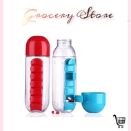 Generic Portable 7-Day Vitamins & Pills Organizer Water Bottle, 600ml