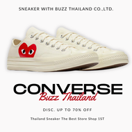 CONVERSE COMME des GARÇONS PLAY BLACK Buzz Sneaker Thailand รองเท้าผ้าใบแบรนด์ ชายและหญิง