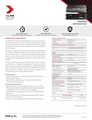 PNY XLR8 CS3040 ความจุ 1TB M.2 NVMe (PCIe 4.0) สินค้ารับประกัน 5 ปี