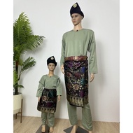>TELUK BELANGA SAGE GREEN< BAJU MALAY MATCHING FATHER SON SAGE GREEN