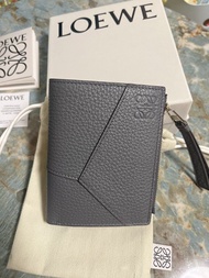 Loewe puzzle slim compact wallet in blue grey 大象灰Loewe短夾