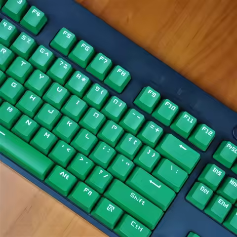 PBT Keycaps for Logitech G610 G512 G Pro, OEM Profile Thick Durable Double Shot Green Keycaps