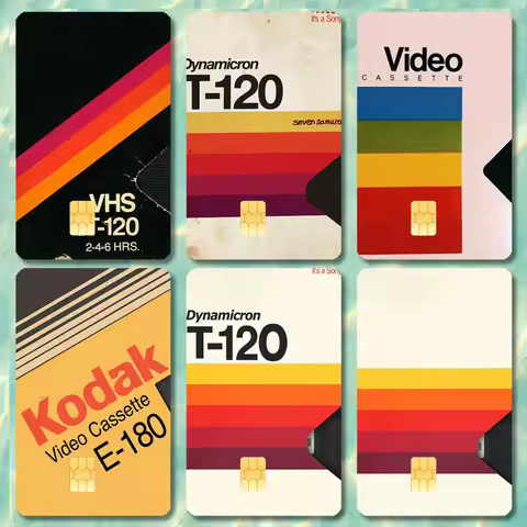 Retro VHS Video Tape Vintage Stickers Credit Card Visa Debit Bank Charge Card Bus Metro Waterproof S