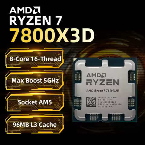 Brand New AMD R7 7800X3D CPU AMD Ryzen 7 7800X3D Computer Gaming CPU 5GHz 8Core 16Threads 64MB L3 Ca