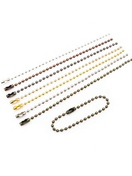 50 chiếc Chuỗi hạt bi'sắt 2mm dài 11cm Chuỗi móc chìa khóa Nhãn Thẻ tay Đầu nối Móc chìa khóa'số lượ