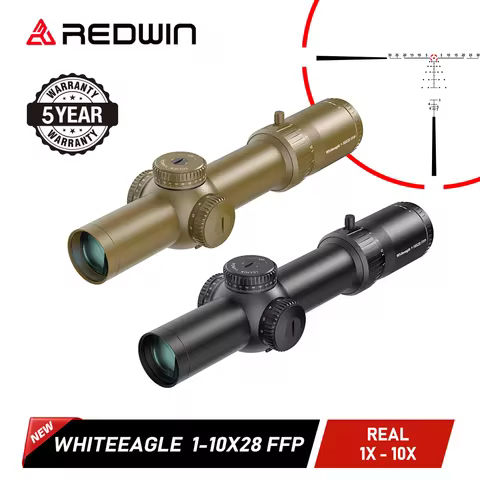 Red Win Whiteeagle 1-10x28FFP LPVO Scope - 34mm Tube,1/4MOA Adjust, Wilder F.O.V., Motion Sensor, RA
