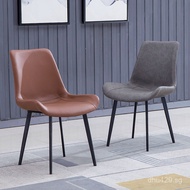 Italian Style Leather Light Luxury Dining Chair Hong Single Person Desk Chair Western Leather Chair 