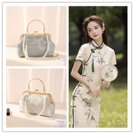 New Chinese Light Chinese Bag Chinese Bag Cheongsam Hanfu Elegant Big Flower One-Shoulder Messenger 