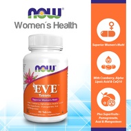 NOW Foods Eve Women's Multivitamin with Cranberry, Alpha Lipoic Acid and CoQ10, 90 Tablets
