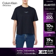 CALVIN KLEIN เสื้อยืดคอกลมแขนสั้นผู้หญิง ทรง Boxy  รุ่น 47C858G UB1 - สีดำ