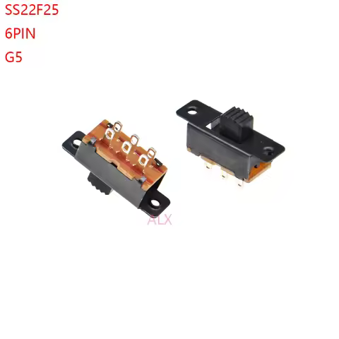 10PCS SS22f25 G5 TOGGLE switch 2 Position 6PIN DPDT 2P2D Handle high 5MM PITCH 4.0MM Panel Mount Sli