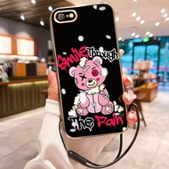 HP Casing For OPPO A71 A71K Case Teddy Bear Pattern Casing HP Casing Layered Strap Casing Silicone S