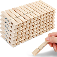 Bộ 50/100 Kẹp Quần Áo Bằng Gỗ Để Treo Quần Áo Hình Ảnh Lớp Học Thủ Công Và Trang Trí Thân Thiện Với