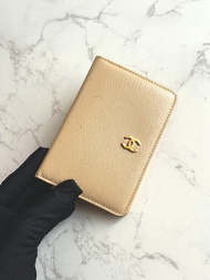 Chanel 米杏色牛皮名片包 卡片包 短夾 錢包 中古包 二手包 卡包
