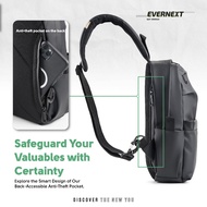 Value pack evernext - men's waterproof sling bag, men's waterproof shoulder bag, dexter bag