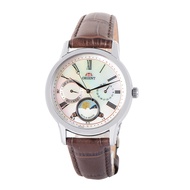 [Powermatic] Orient RA-KA0005A Silver Dial Sun and Moon Brown Leather Ladies / Womens Watch