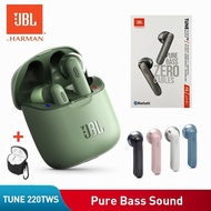 100%  JBL Tune 220TWS Bluetooth Earphones Wireless Earbuds with Stereo Mic JBL T220 TWS sports Headset witn free Cover
