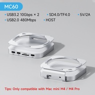 Hagibis USB C Hub with M.2 SSD Enclosure for Mac Mini M4/M4 Pro Stand Type-C Docking Station SSD Cas