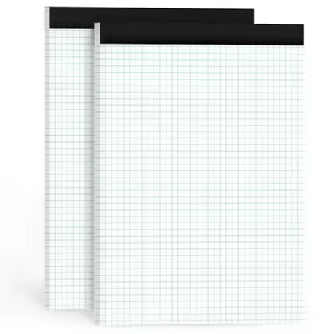 Graph Paper Pads 8.5 x 11 4x4 Graph Ruled 2 Pack 1/4 Graph Paper Notebooks Grid Paper Pad Notebook 8