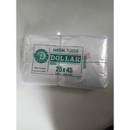 25x45 dollar plastic contains 100 sheets, 5 packs