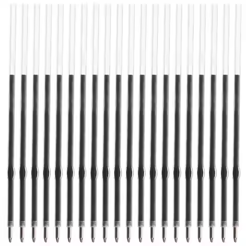 100pcs 07mm Black Office Push-Button Ballpoint Pen RefillNeutral Refills Portable Decor Filling Gel 