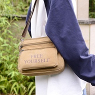 Men's Bag Canvas Bag Oblique Span Men's Bag Shoulder New Commuter Satchel Men's Backpack Casual M0p3