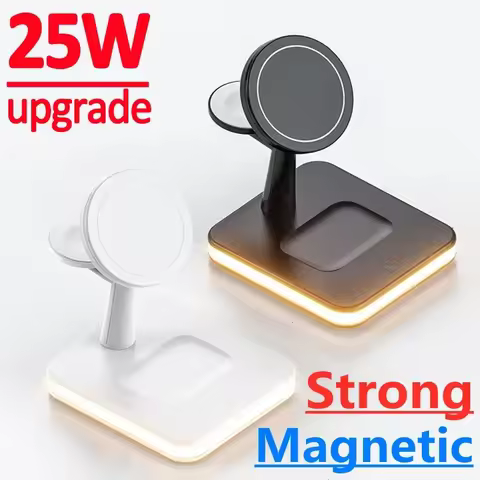 25W Magnetic Wireless Charger Stand For iPhone 12 13 14 15 16 Pro Max Airpods Apple Watch 8 7 6 5 Fa