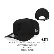 Original New Era Manchester United Wordmark Black 9Fifty Strapback Cap