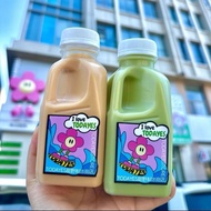 [Set 50c] Shaped pp plastic milk tea bottle with handle