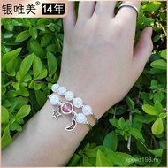 Popular Crystal 925 Pure White Korean Version Crystal Bracelet Girl Heart Star Moon Bracelet Couple 