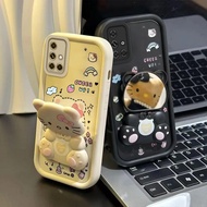 Case for Samsung A51 M51 A71 phone casing Super cute rotating mirror bracket soft shell